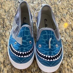 Gray and Blue Shark Kids Sneakers